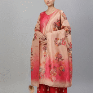 PURE SILK FABRIC DIGITAL PRINT TOP WITH DIGITAL PRINT DUPATTA AND PURE GAJI FABRIC BOTTOM
