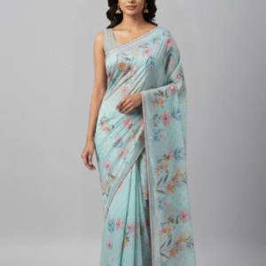 Chiffon fabric saree with blouse piece