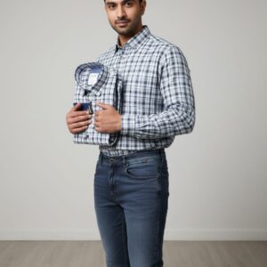 100%WASHING COTTON FABRIC  FANCY CHECK SHIRT