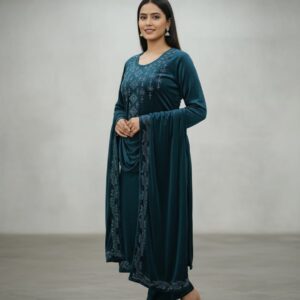 PURE velvet FABRIC DIGITAL PRINT TOP WITH velvet stall DUPATTA AND PUREvelvet FABRIC BOTTOM