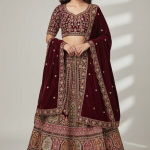 Bridal lahanga chunni Heavy jarkan and mirror jodhpuri work