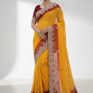 Pilia saree jeorgett gotta Jari work