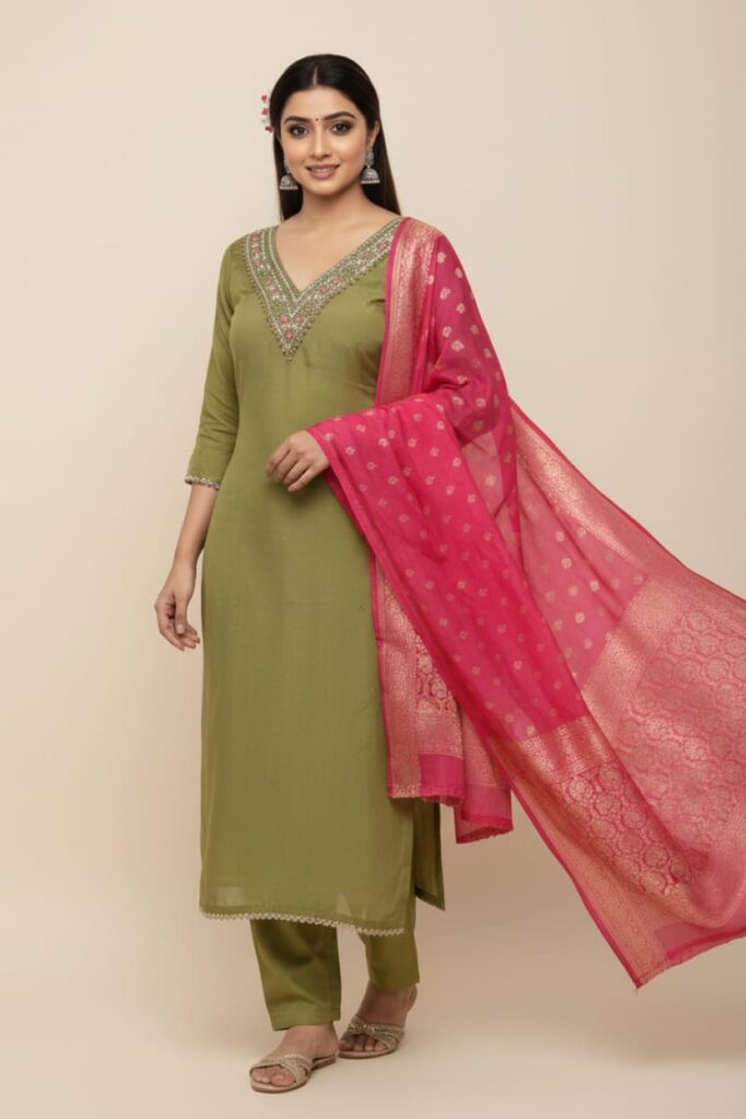 SATIN CHIFFON HEAVY BLOUSE