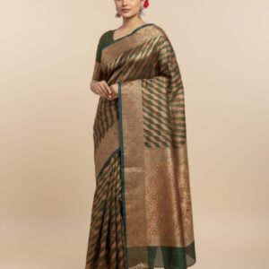 ORGANZA FABRIC SAREE WITH RICH PALLU AND BLOUSE