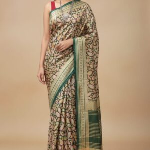 Designer saree ambrose work with foil work