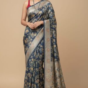 Designer saree ambrose work with foil work