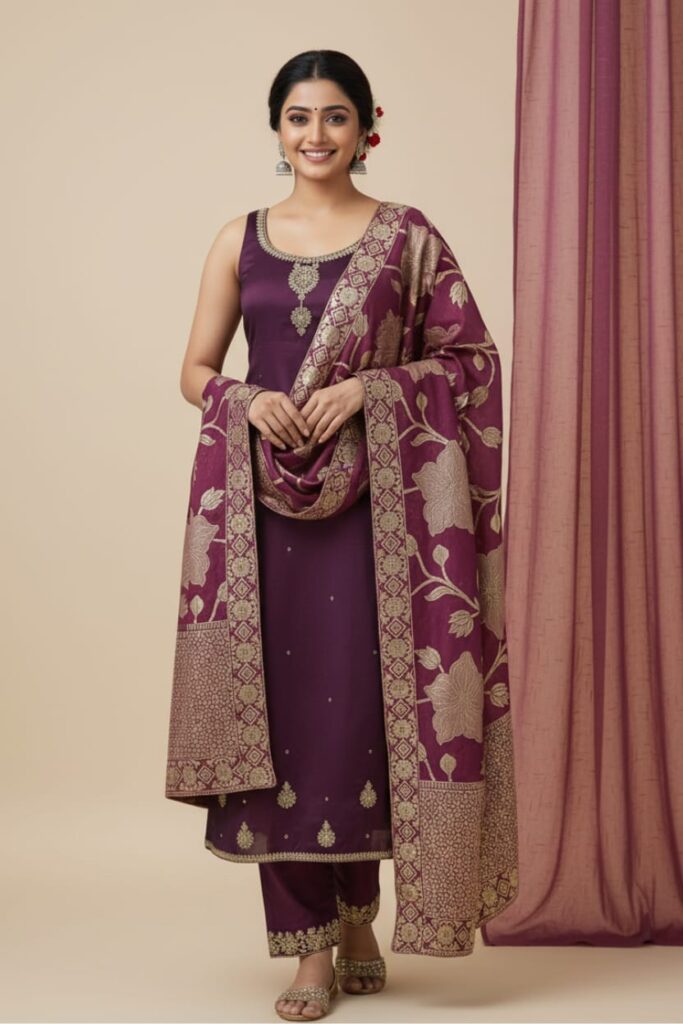 SILK FABRIC TOP WITH HEAVY MIRROR WORK  PANTAND PURE DOLA SILK FABRIC DUPATTA