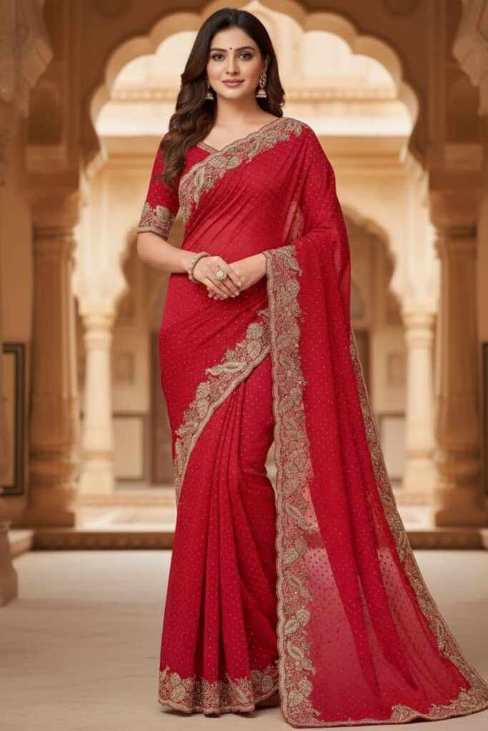 VICHITRA FABRIC  MULTI WORK WITH HAND WORK